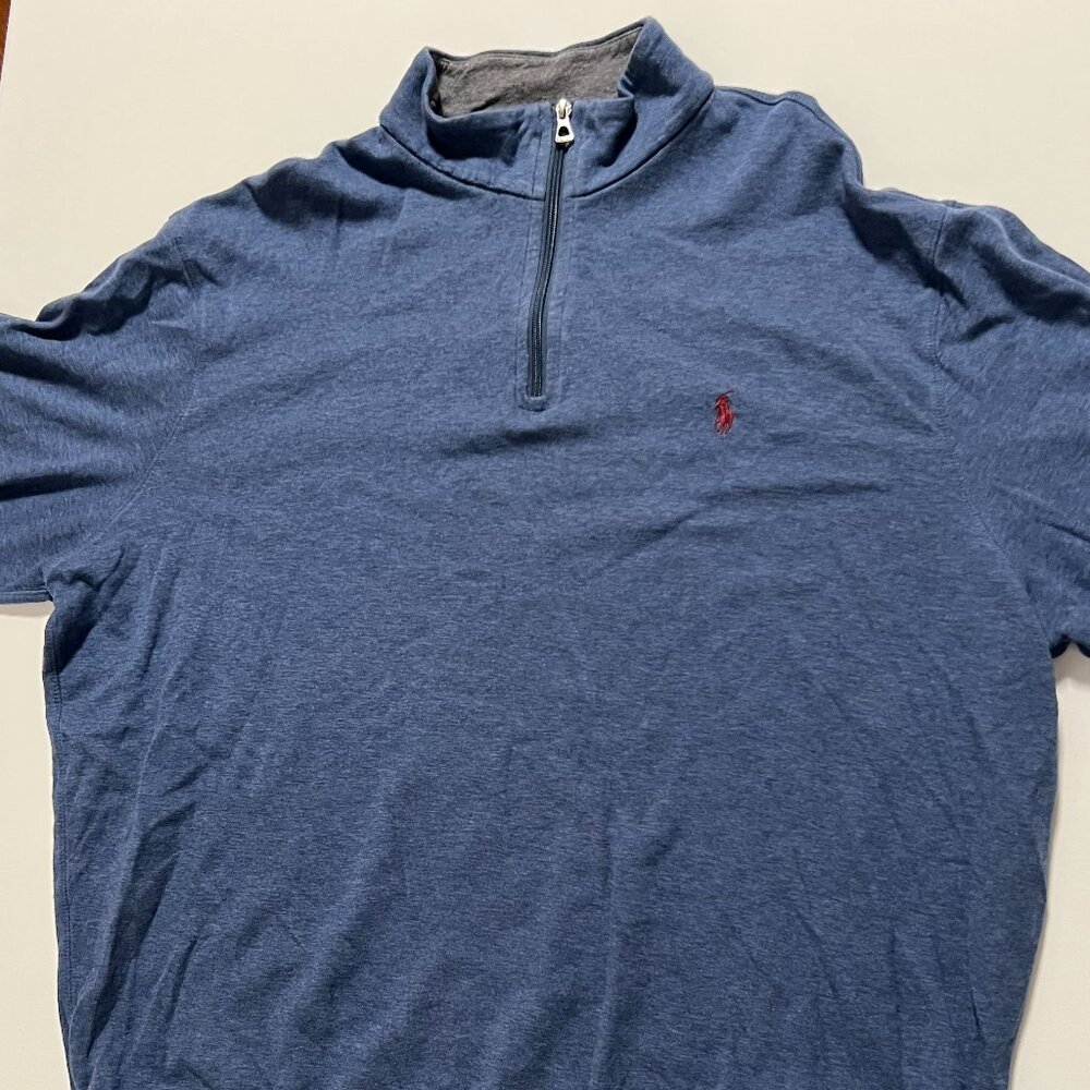 Polo Ralph Lauren Sweater 1/4 Zip Pullover Preppy Casual Blue Men's size XXL